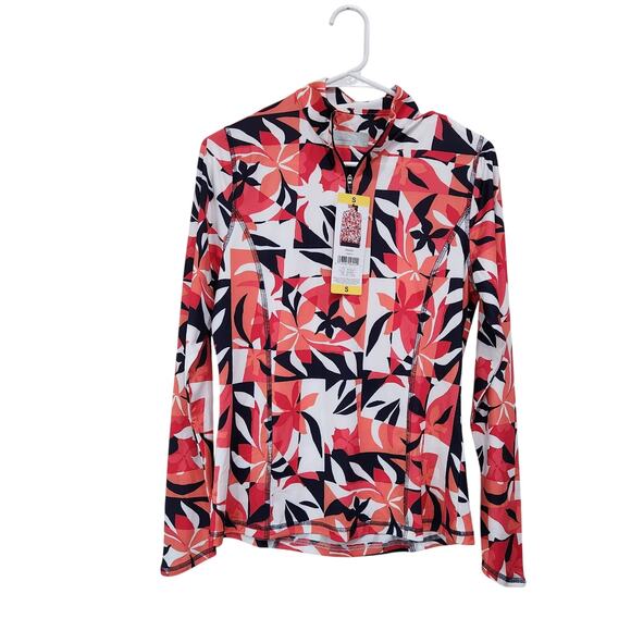 Callaway UPF 50 Sun Protection Activewear Sweatshirt Orange 1/4 Zip Size Small - Picture 1 of 11